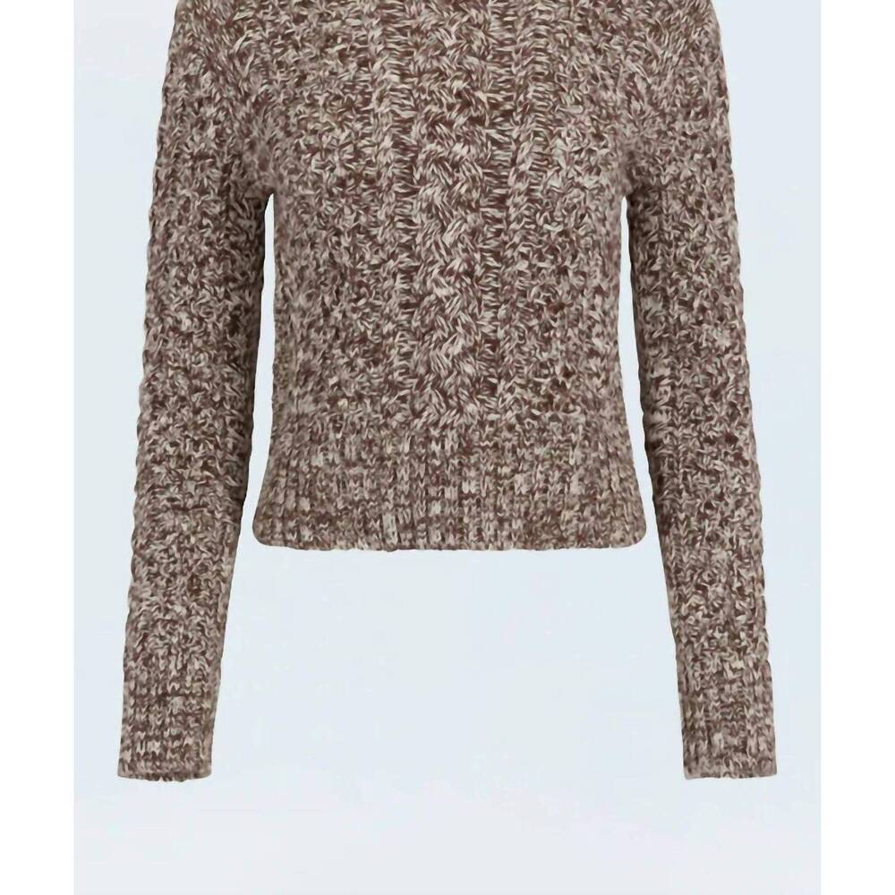 NEW PISTOLA quinn shrunken fisherman sweater in chocolate marl - Picture 6 of 6